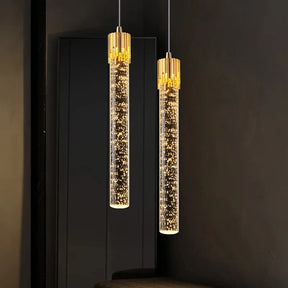 Lustre Pendente de Luxo Bastão em Bolhas Led