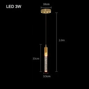 Lustre Pendente de Luxo Bastão em Bolhas Led