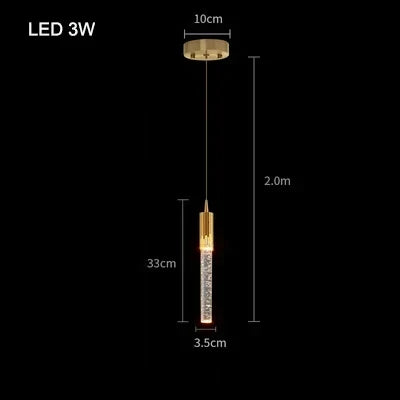 Lustre Pendente de Luxo Bastão em Bolhas Led