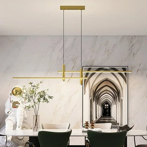 Lustre Pendente Minimalista Linear Foco Tubular Duplo LED
