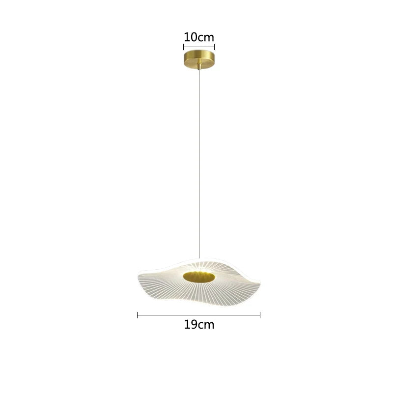 Lustre Pendente Moderno Folha Minimalista Led