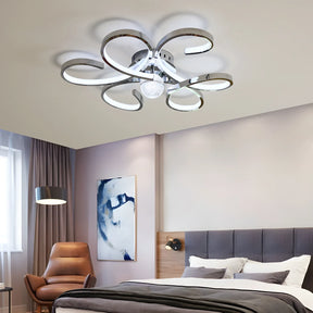 Lustre Luminária de Teto Plafon de Luxo Fiorenza LEDZ - Dourado/Prata/Preto - 60cm