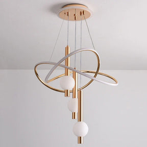 Lustre Pendente de Luxo Supreme LEDZ - Dourado/Preto/Branco - 60cm