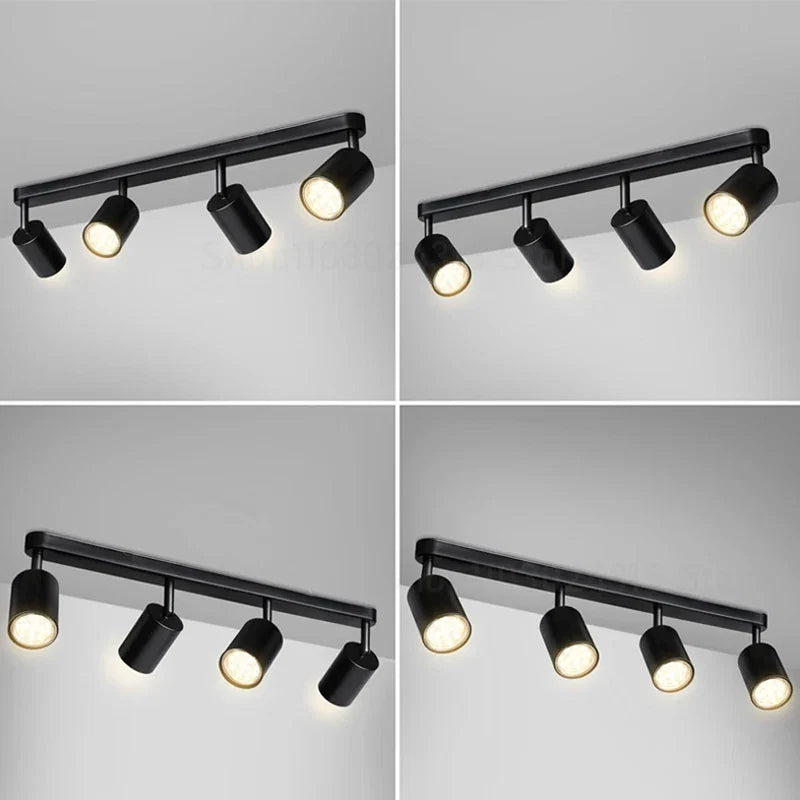 Lustre Luminária de Teto Spots em Led - Preto/Branco