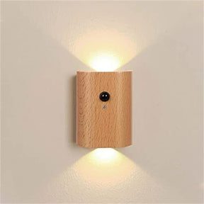 Luminária Arandela de Parede Sem Fio Com Sensor de Presença Recarregável - Small Wood