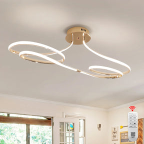 Lustre Luminária de Teto Plafon de Luxo Fluence LEDZ - Dourado/Prata/Preto – 75cm/96cm