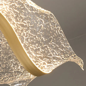 Lustre Pendente de Luxo Ondas em Efeito Cristal LEDZ - 80cm - Preto ou Dourado