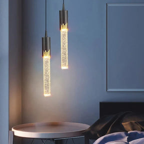 Lustre Pendente de Luxo Bastão em Bolhas Led