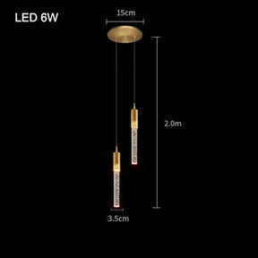 Lustre Pendente de Luxo Bastão em Bolhas Led