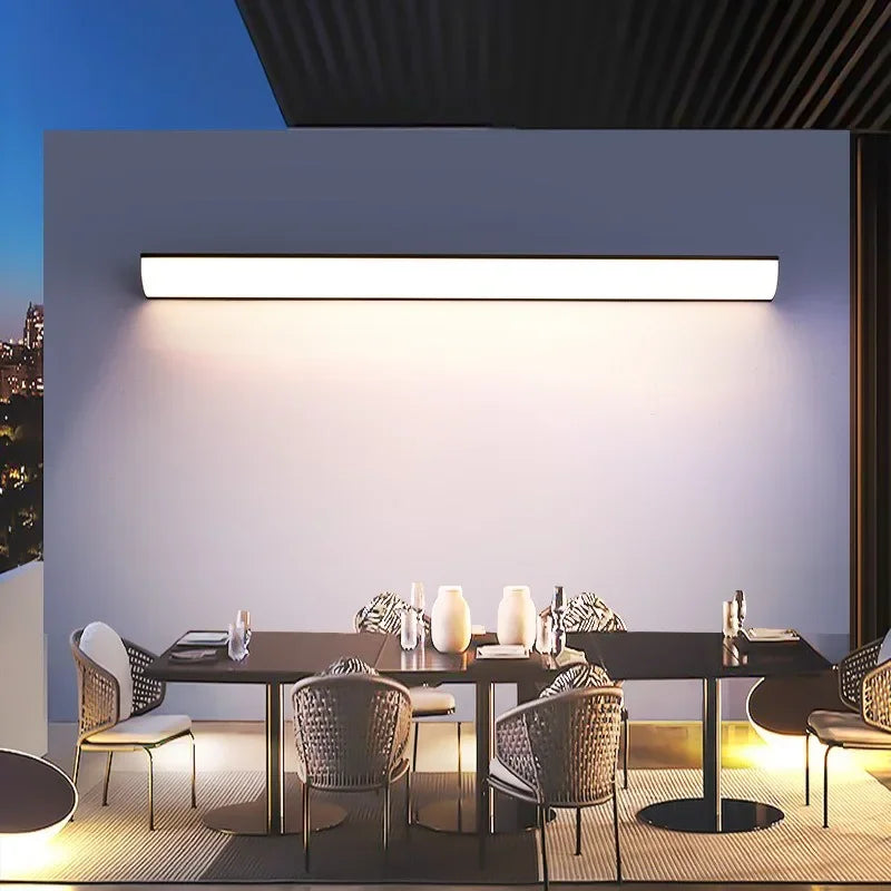Luminária Arandela de Parede Externa à Prova D´Água IP65 Perfil Led - Preto/Branco - 50cm/90cm