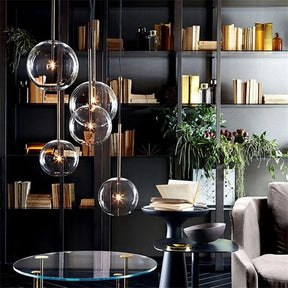 Lustre Pendente Design Italiano Vetro Chiaro LED
