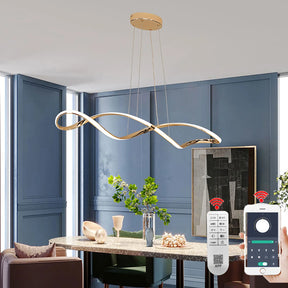 Lustre Pendente Moderno Infinity Led  - Controle Remoto e APP - 100cm