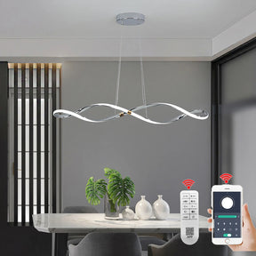 Lustre Pendente Moderno Infinity Led  - Controle Remoto e APP - 100cm