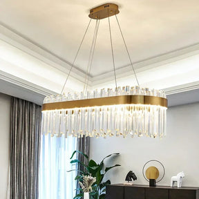 Lustre Pendente de Luxo em Cristais de Vidro Bellagio Ledz