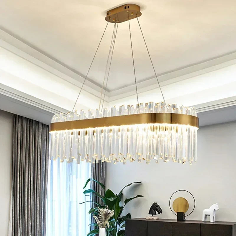 Lustre Pendente de Luxo em Cristais de Vidro Bellagio Ledz