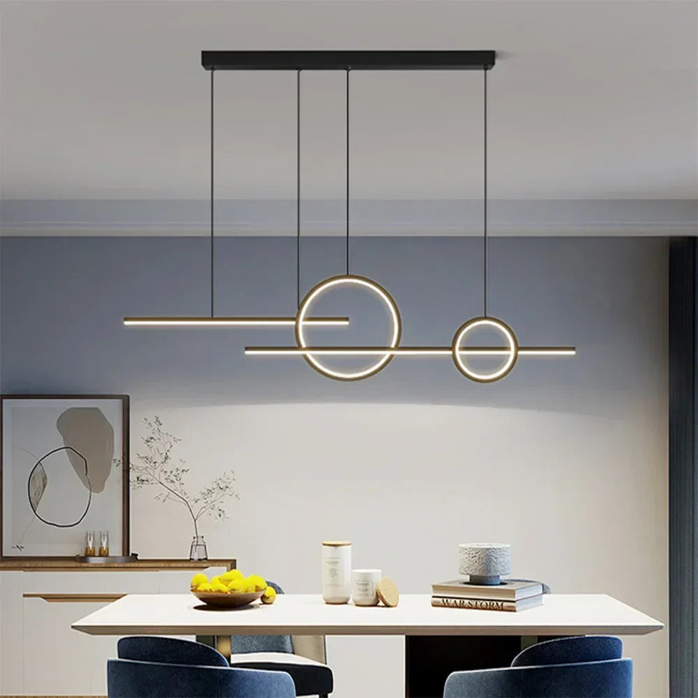Lustre Pendente Minimalista Linear duas Hastes Impact LEDZ - 110cm
