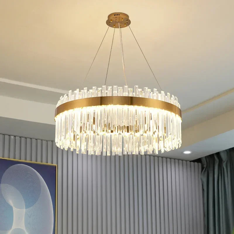Lustre Pendente de Luxo em Cristais de Vidro Bellagio Ledz