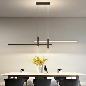 Lustre Pendente Minimalista Linear Foco Tubular Duplo LED