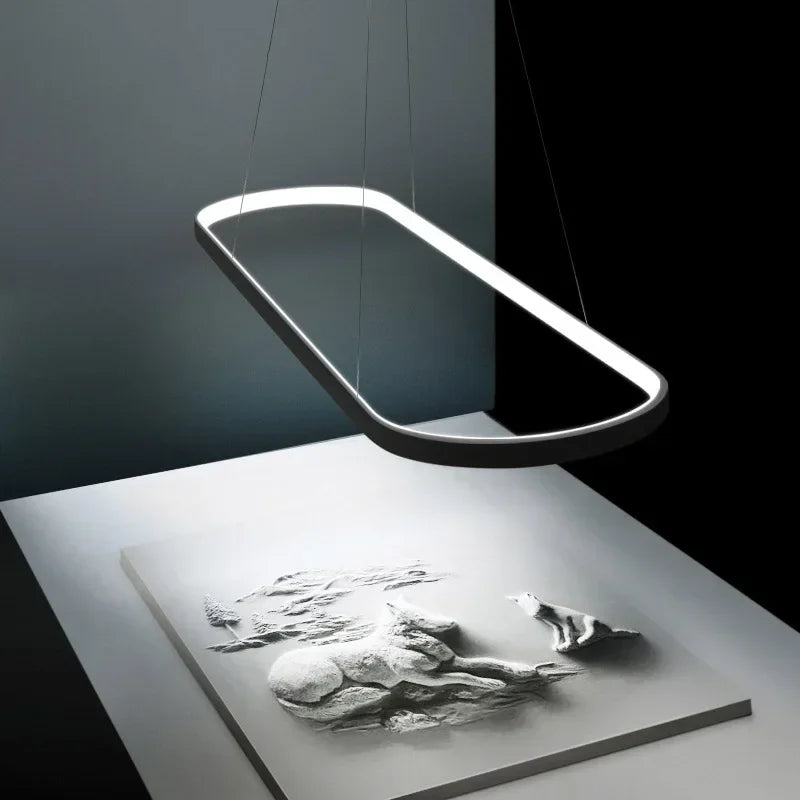 Lustre Pendente Moderno Minimalista Elipse Ledz - 70cm/90cm
