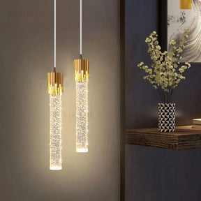 Lustre Pendente de Luxo Bastão em Bolhas Led