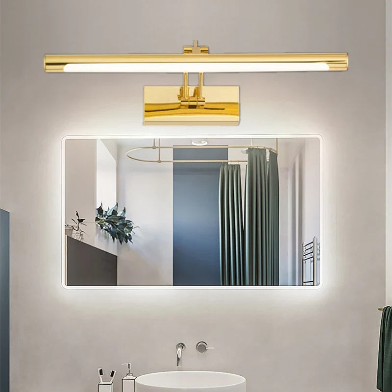 Luminária Arandela de Parede Slim Para Banheiro Regulável Varese LEDZ – Dourado / Prata / Preto – 40cm / 55cm