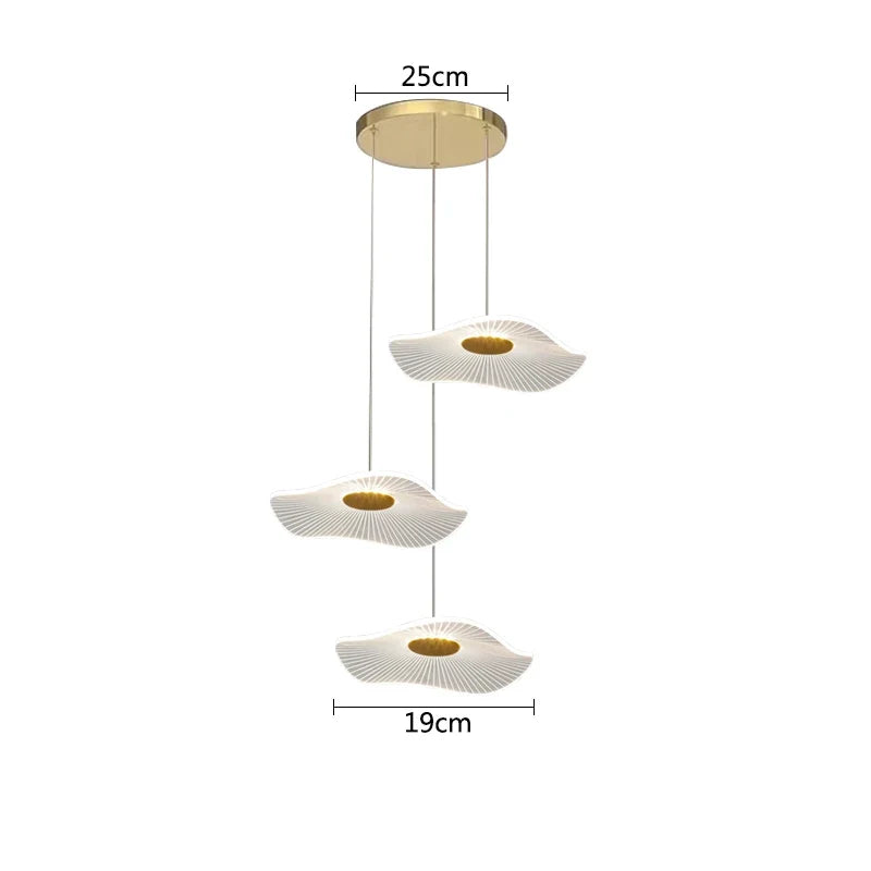 Lustre Pendente Moderno Folha Minimalista Led