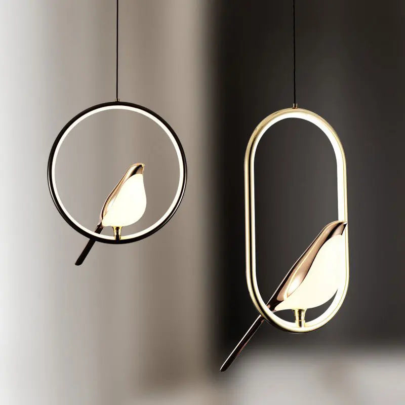 Lustre Pendente de Luxo Pássaro Magpie Led