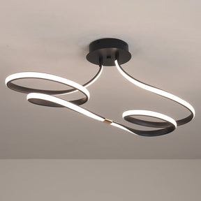 Lustre Luminária de Teto Plafon de Luxo Fluence LEDZ - Dourado/Prata/Preto – 75cm/96cm