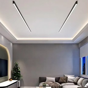 Luminária de Teto Plafon Linea Slim Ledz - 50cm/80cm - Preto/Branco
