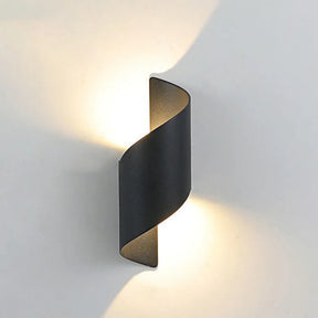 Luminária Arandela de Parede Externa à Prova D´Água IP65 Caracol Led - Preto/Branco - 23cm/28cm