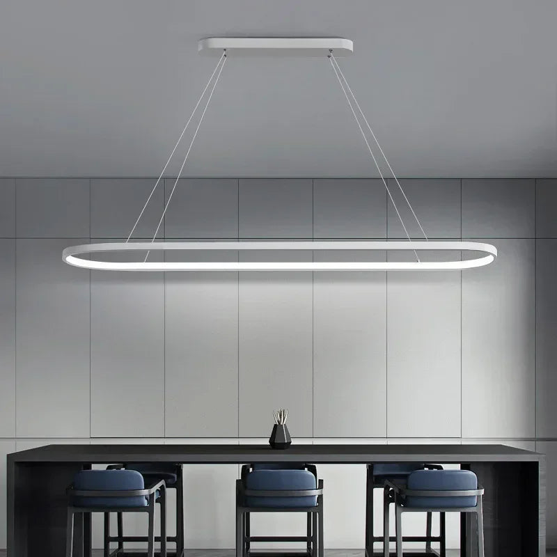 Lustre Pendente Moderno Minimalista Elipse Ledz - 70cm/90cm
