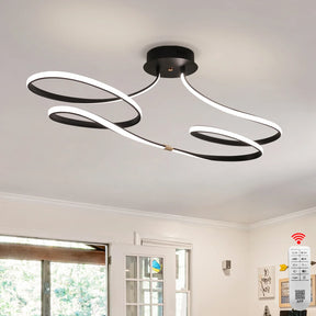 Lustre Luminária de Teto Plafon de Luxo Fluence LEDZ - Dourado/Prata/Preto – 75cm/96cm