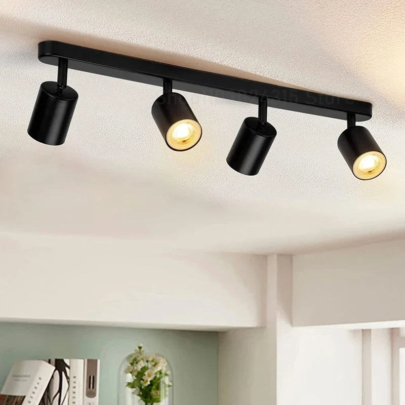Lustre Luminária de Teto Spots em Led - Preto/Branco