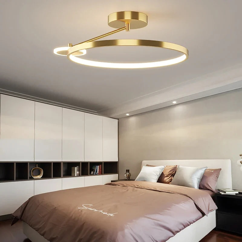 Luminária de Teto Plafon Moderno Circular Pendente Luxury LEDZ - Com Controle Remoto - 50cm
