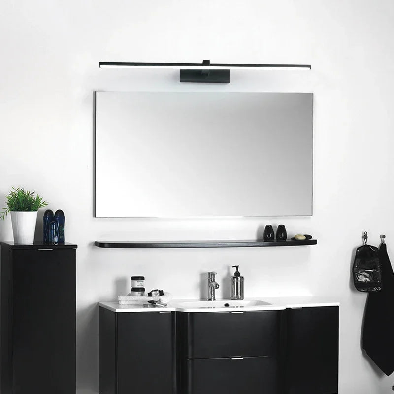 Luminária Arandela de Parede Slim Para Banheiro Retangular Led - 40cm/60cm - Preta/Branca