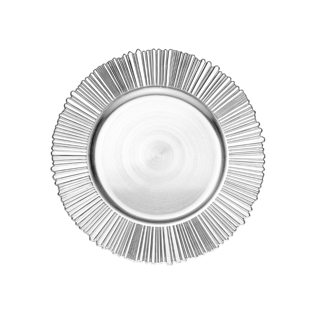 Sousplat de Plástico Solar Prata 33cm