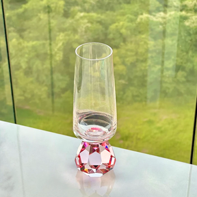 Taça para Champanhe com Base Diamante Rosa 250ml