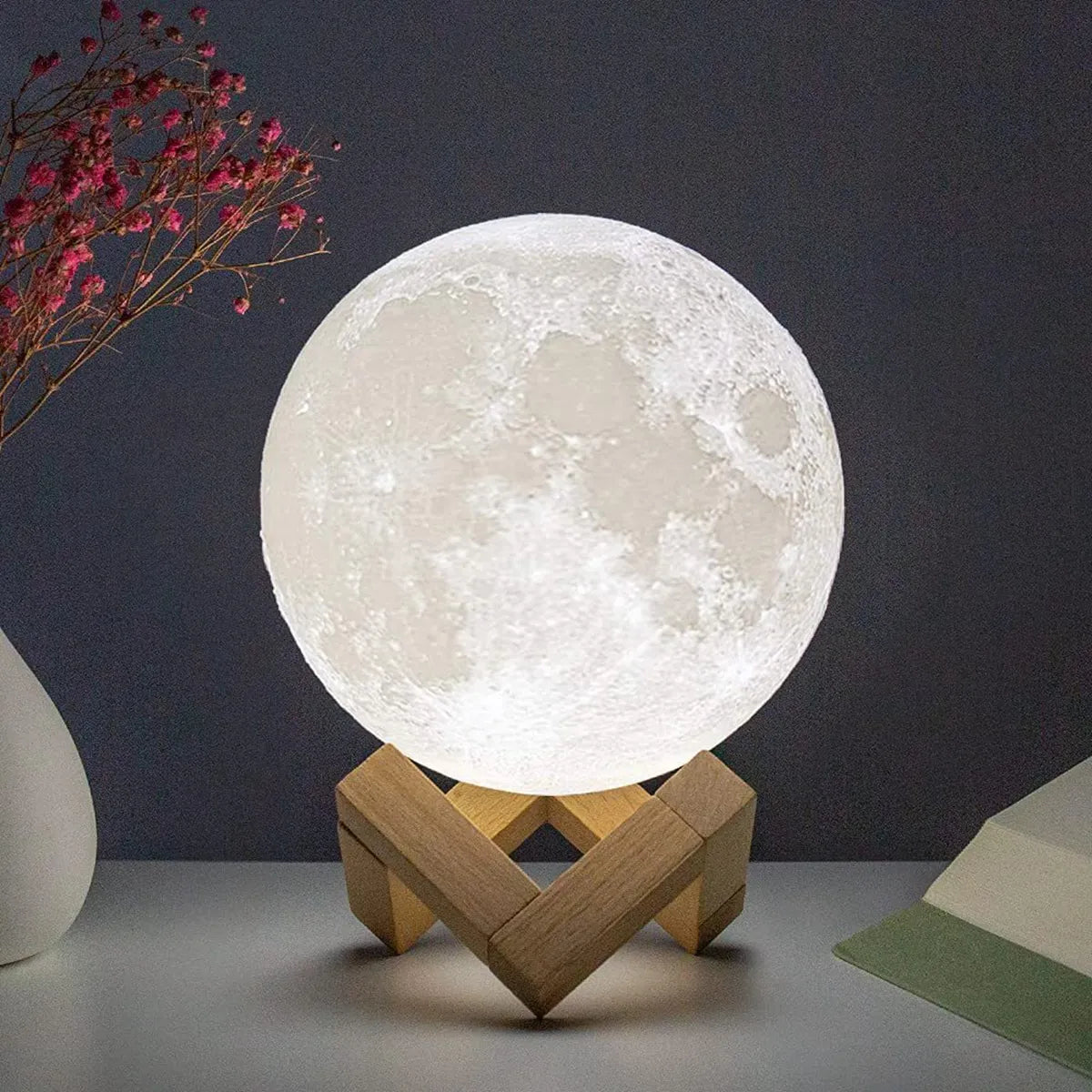Luminária Abajur Lua Cheia 3D