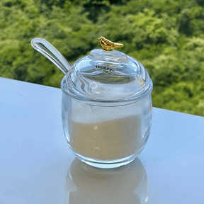 Açucareiro com Colher e Tampa de Cristal Golden Bird 150ml