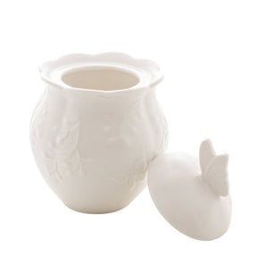 Açucareiro de Porcelana New Bone Butterfly Flower 13,5cm