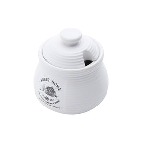 Açucareiro em Cerâmica com Tampa Sweet Home Branco 300ml