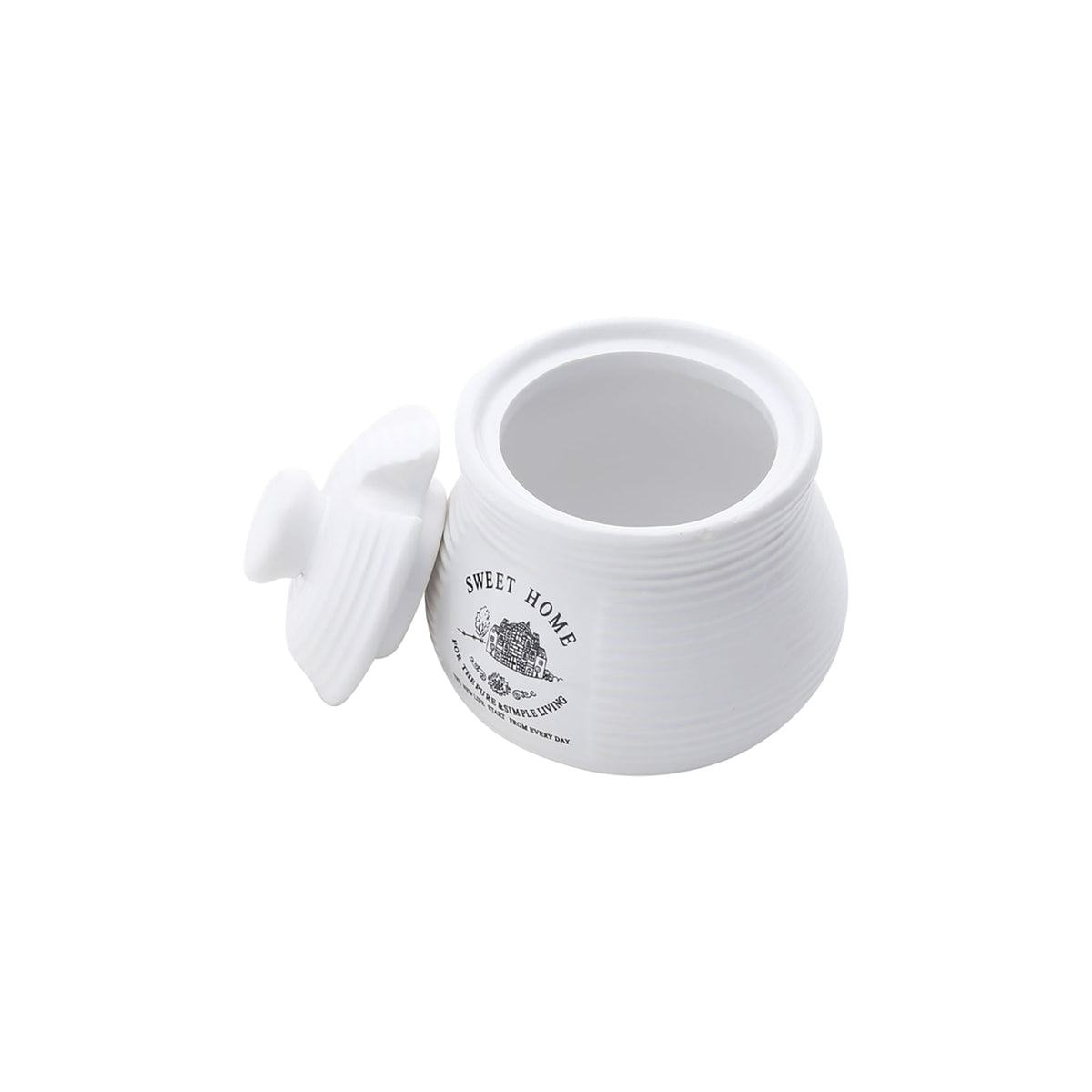 Açucareiro em Cerâmica com Tampa Sweet Home Branco 300ml