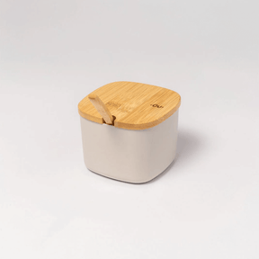 Açucareiro Lume Bege com Tampa de Bambu 200ml