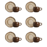 Jogo 6 Xicaras de Café com Pires Agata Bege 100ml