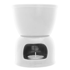 Aparelho de Fondue para Duas Pessoas Branco 4 Peças 400ml