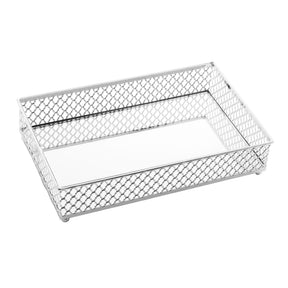 Bandeja de Metal com Espelho Barcelona Cromado 21cm