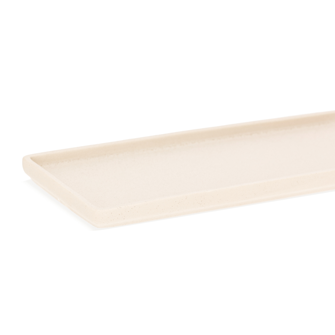 Bandeja em Cerâmica Retangular Branca 33cm