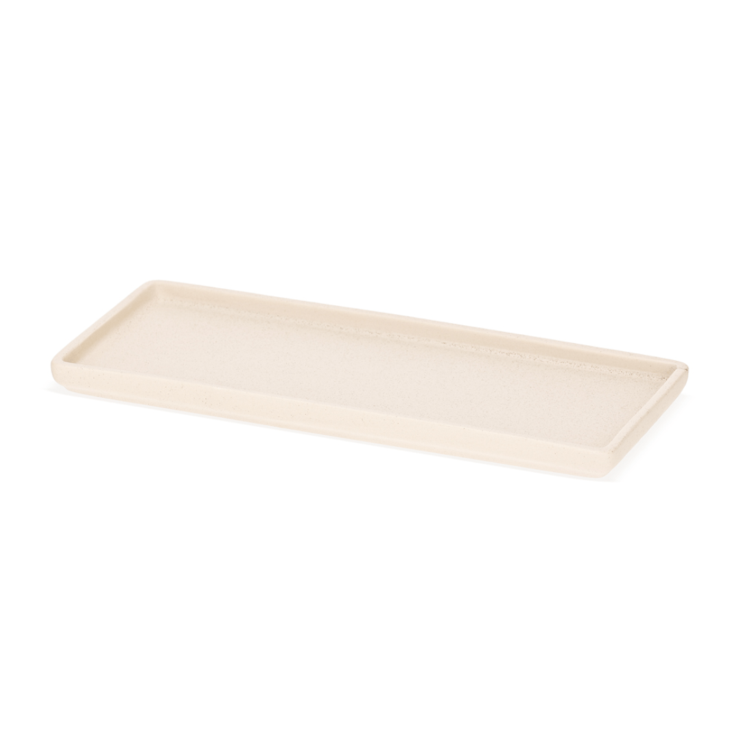 Bandeja em Cerâmica Retangular Branca 33cm