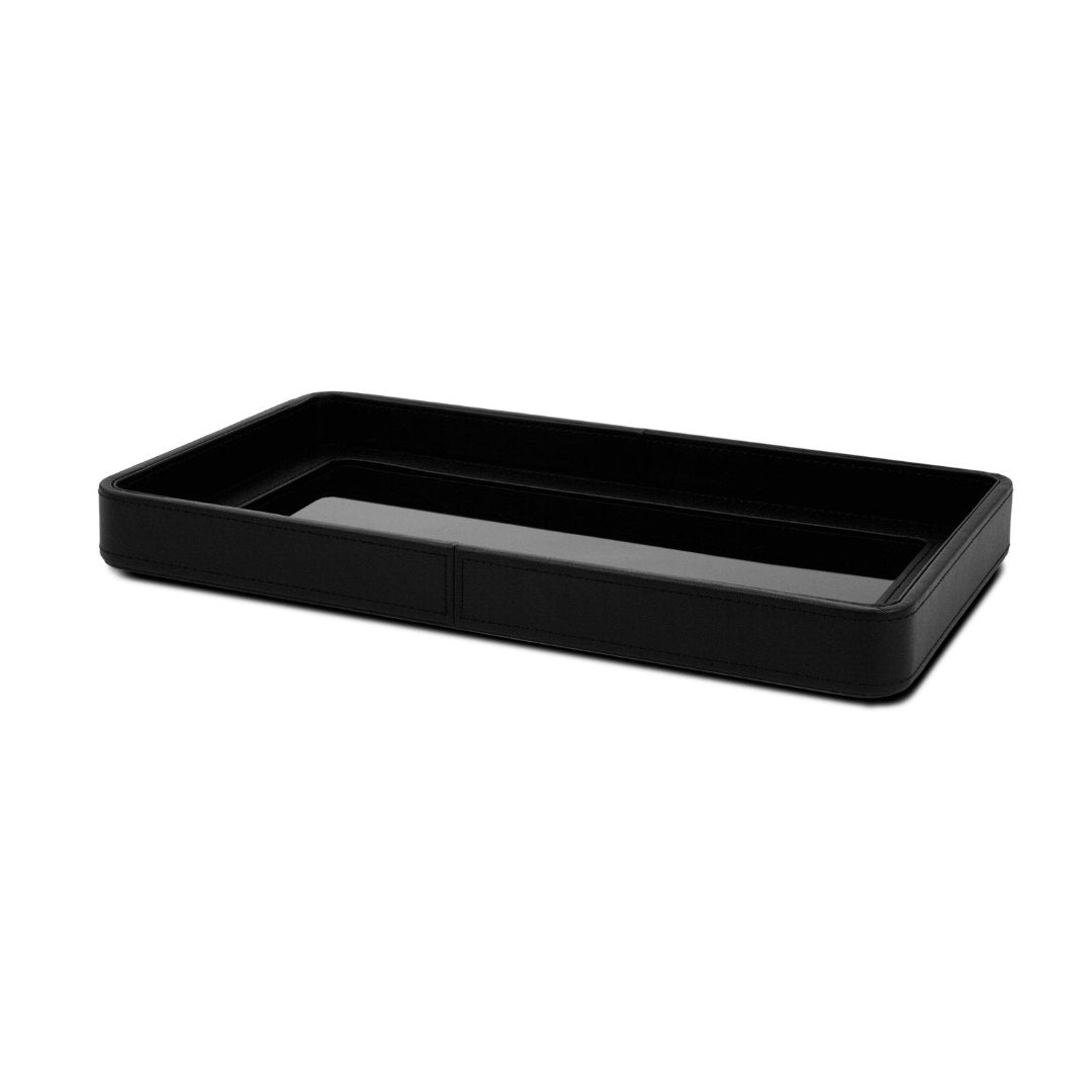 Bandeja em MDF e PU com Vidro Preta 42cm