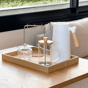Bandeja em MDF e PU Marrom 46cm